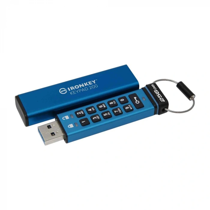 Kingston Ikkp200-256gb 256gb Ironkey Keypad 200, Fıps 140-3 Lvl 3 (pending) Flash Bellek