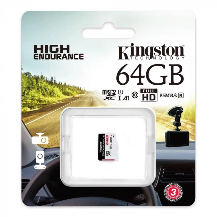 Kingston Sdce-64gb 64gb Microsdxc Endurance 95r-30w C10 A1 Uhs-ı Card Only Hafıza Kartı