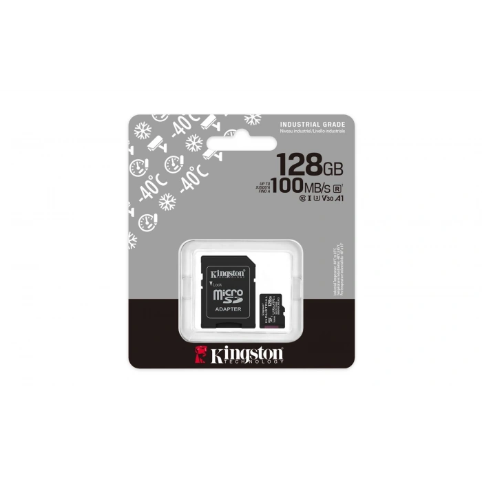Kingston Sdcıt2-128gb 128gb Microsdxc Industrial C10 A1 Pslc Card + Sd Adapter Hafıza Kartı