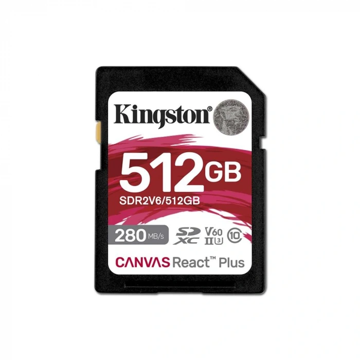 Kingston Sdr2v6-512gb Canvas React Plus Sdxc Uhs-ıı 280r-150w U3 V60 For Full Hd-4k Sd Hafıza Kartı