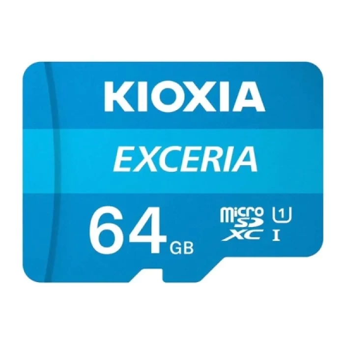 KIOXIA 64GB Exceria, LMEX1L064GG2, UHS-1, CL10, 100Mb/s, MicroSD Kart Bellek (SD Adaptörlü)