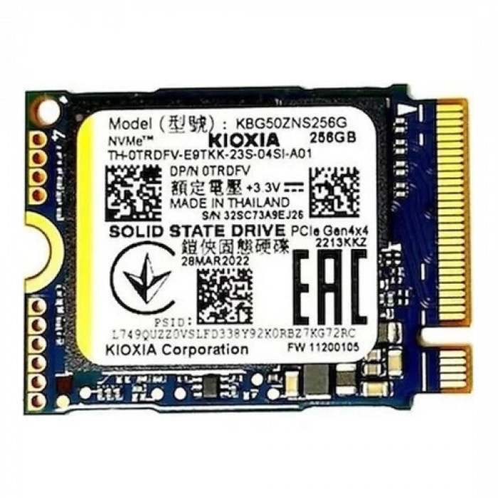 KIOXIA BiCS FLASH, KBG50ZNS256G, 256GB, 3400/1900, Gen4, NVME PCIe M.2 2230, SSD (Bulk)