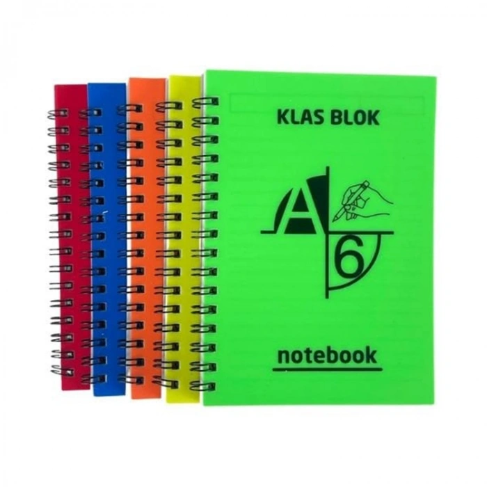 Klas Bloknot Spiralli Plastik Kapak Kareli 72 Yp A6