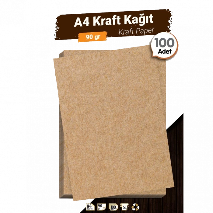 Kraft Kağıdı 90Gr A4 (100 Lü Paket)