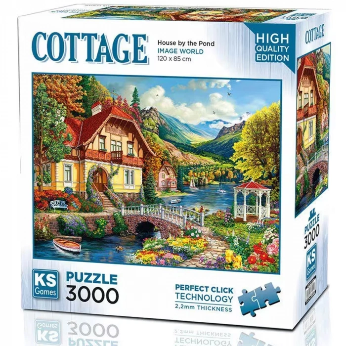 Ks Games Puzzle 3000 Parça Yetişkin  House By The Pond 23015