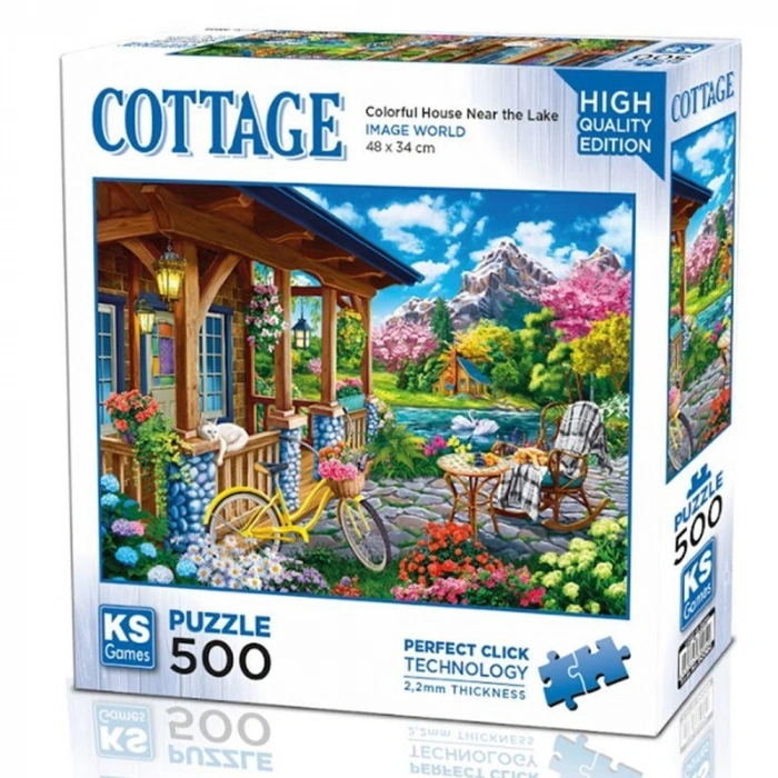Ks Games Puzzle 500 Parça Colorful House Near The Lake 20053