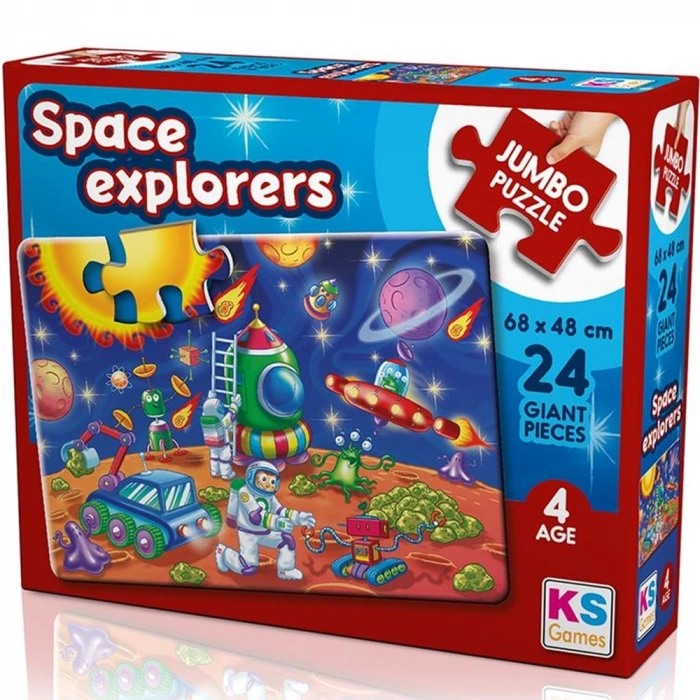 Ks Games Puzzle Space Explorers Jumbo Puzzle 24 Prç. Jp 31011
