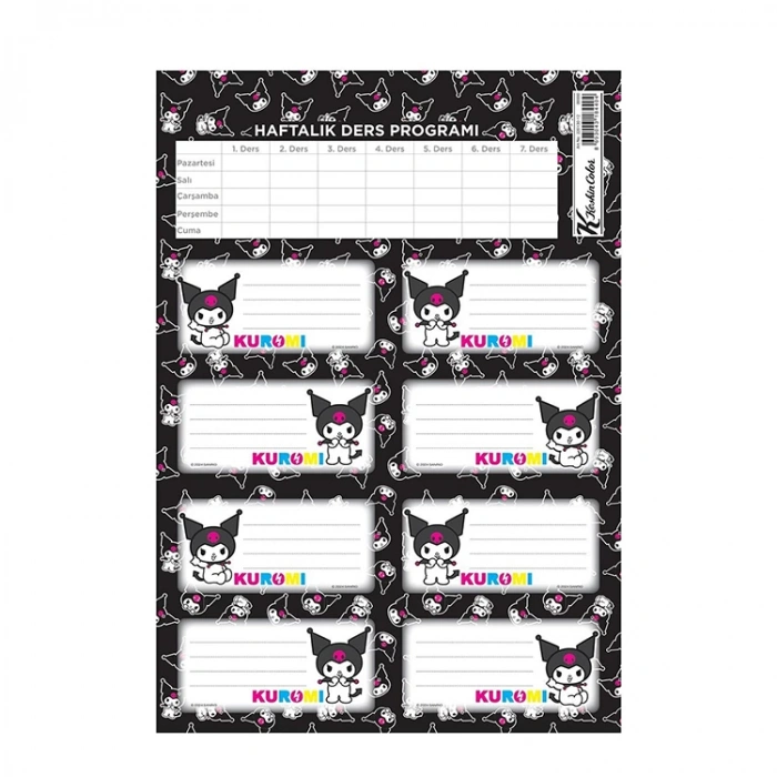 Kuromi Ders Programlı Etiket 3 Lü 220130-12