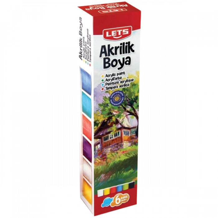Lets Akrilik Boya 6 LI 25 ML Ana Renkler L-5200