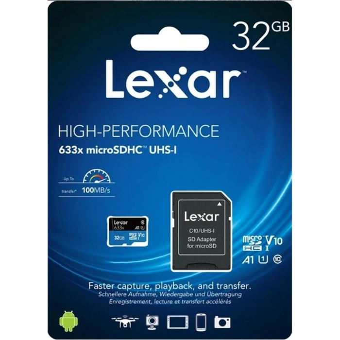 Lexar  32gb A1 V10 U1 Hafıza Kartı + Adaptör