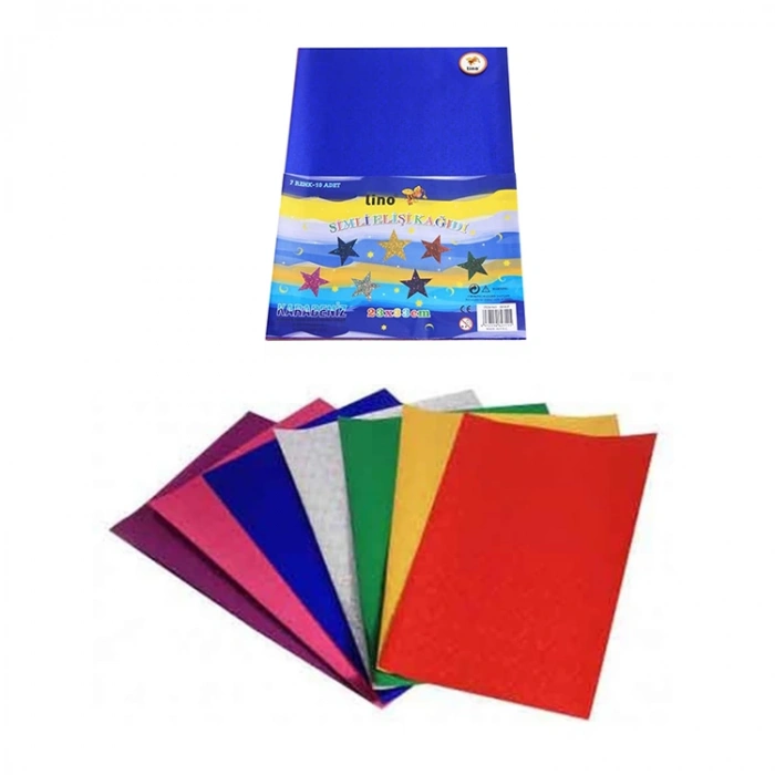 Lino Elişi Kağıdı Simli 10 Lu 23x33 Cm 7 Renk 3814-p