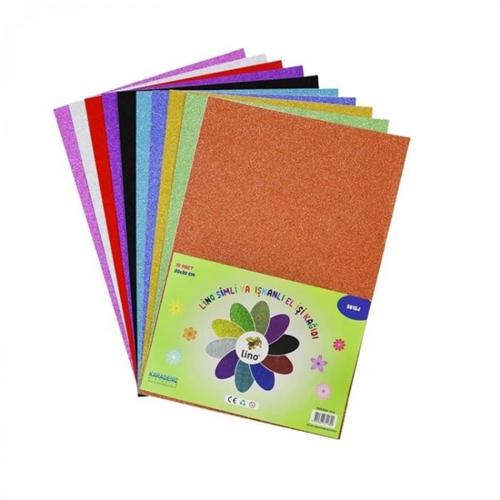 Lino Elişi Kağıdı Simli Yapışkanlı 10 Lu 20x30 Cm 3815j