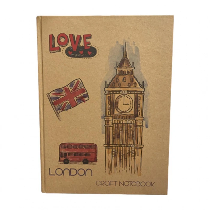 Liz Defter Kraft Kapak 20x28 Kitap Kağıdı 144 YP Kareli