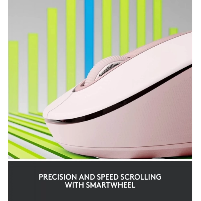 LOGITECH 910-006254, M650 Signature, Rose, Sağ El, USB Nano 2,4G Kablosuz, 4000dpi, Optik, 5 Tuşlu, 24ay Pil Ömrü, Sessiz Mouse