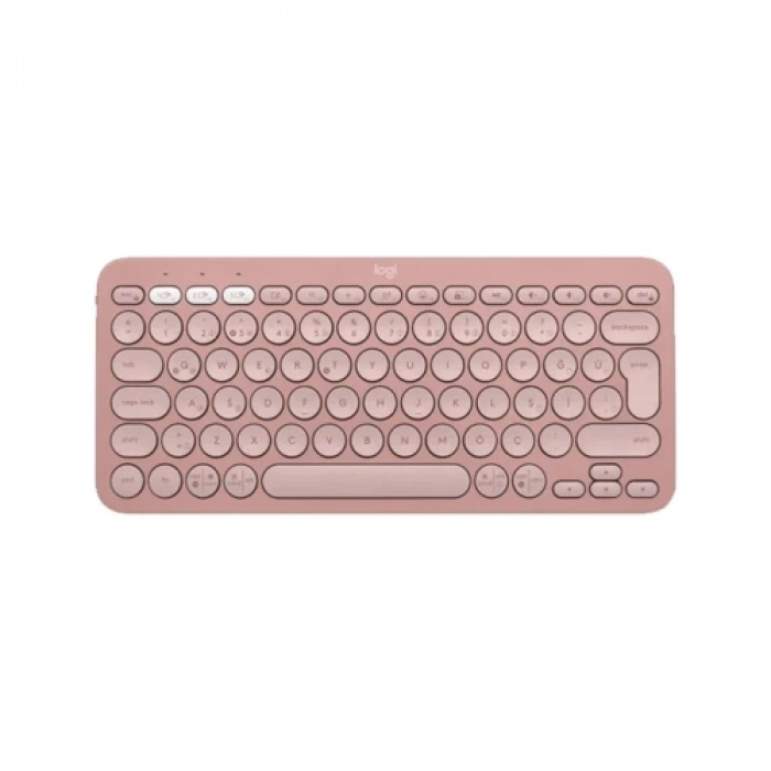 LOGITECH K380S, Pebble Keys 2,  Rose, 920-011861, Bluetooth, Türkçe, Q, Multimedya, Mini Klavye