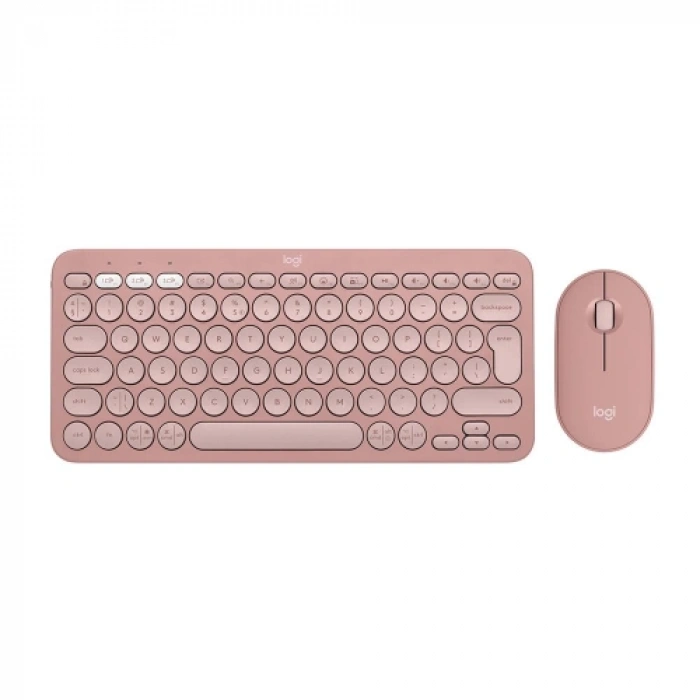 LOGITECH Pebble 2 Combo, Rose, 920-012247, Bluetooth, Türkçe, Q, Multimedya, Mini Klavye Mouse Set