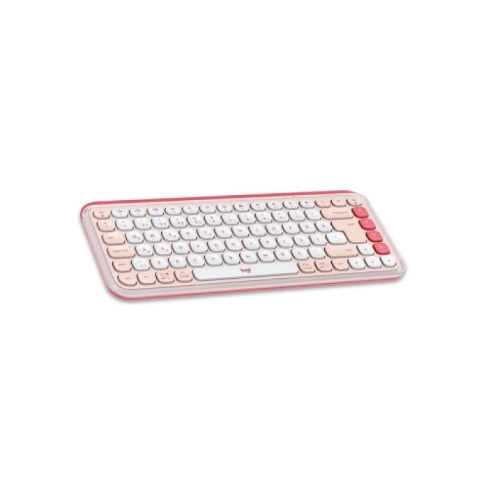 LOGITECH POP ICON COMBO, Rose-Beyaz, 920-013077, Kablosuz, Türkçe Q, Klavye Mouse Set