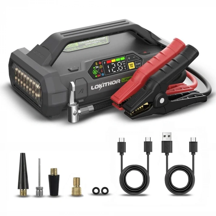 Lokithor Ja3000pro 12v 3000amp Lifepo4 Akıllı Akü Takviye + Pompa + Powerbank + Led Lamba