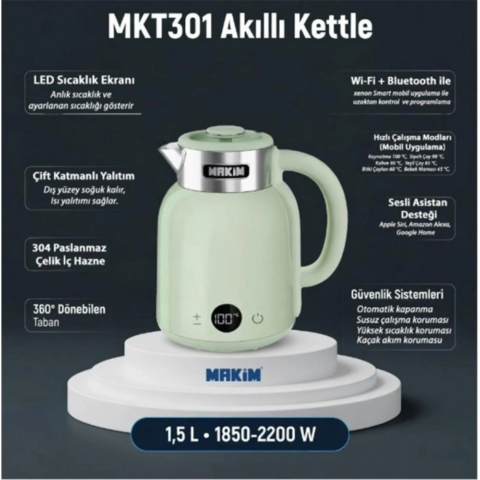 Makim Mkt301 Akıllı Yeşil Kettle