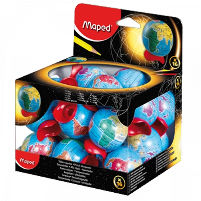 Maped Öğrenci Kalemtıraşı Globe Metal Küre Hazneli 16 Lı 51111