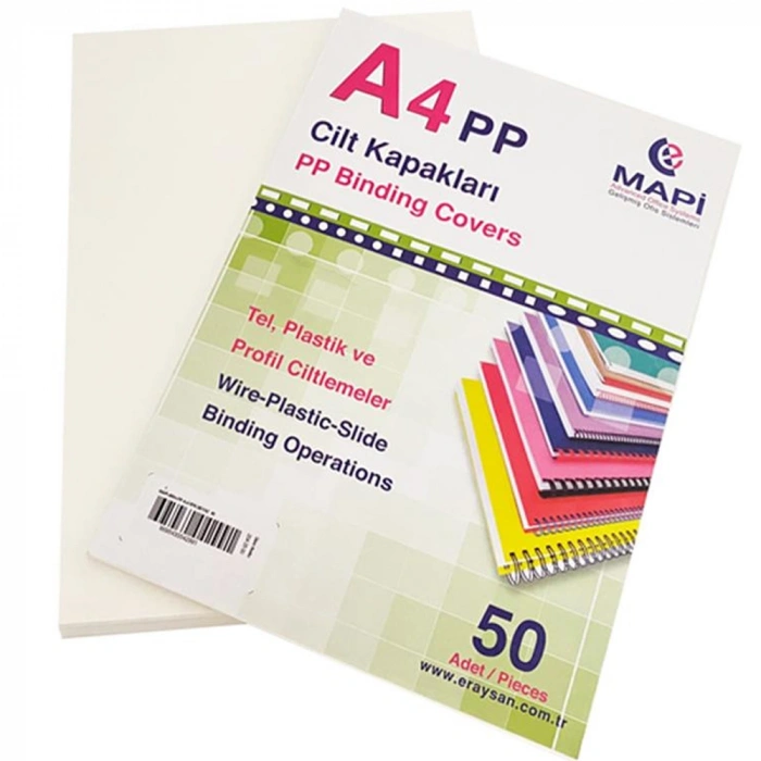 Mapi Cilt Kapağı Plastik Opak A4 450 Mıc Beyaz 204 25 00