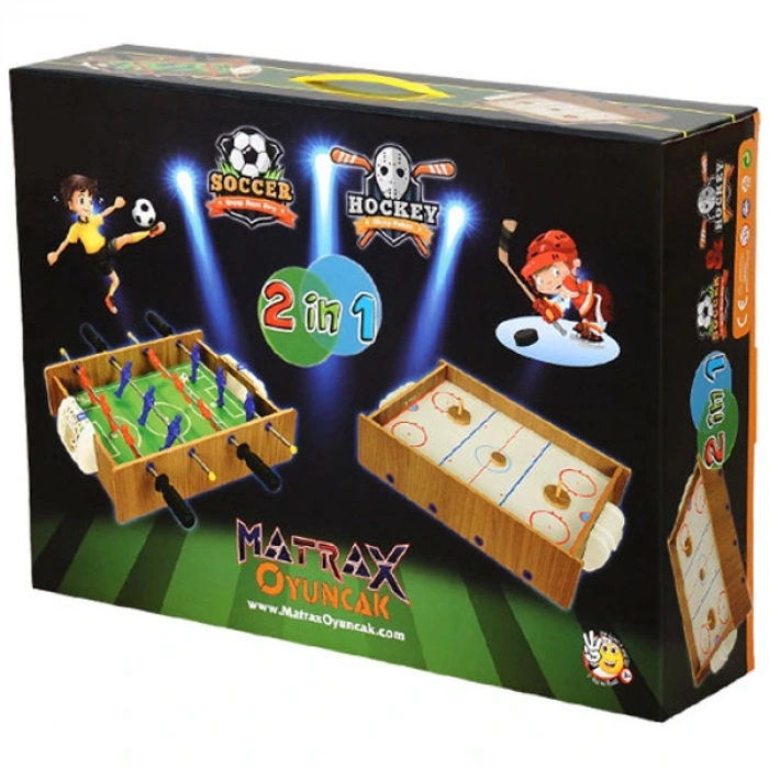 Matrax Ahşap Hokey Ve Masa Maçı Oyunu (2 Si 1 Arada) 412