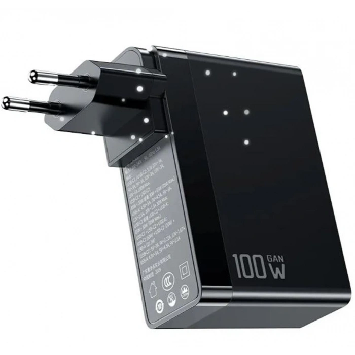 Mcdodo Ch-8101 Gan Serisi 100w 3 Port Başlıklı1xusb 2 Xtype-c Girişli Universal Şarj Adaptörü-siyah
