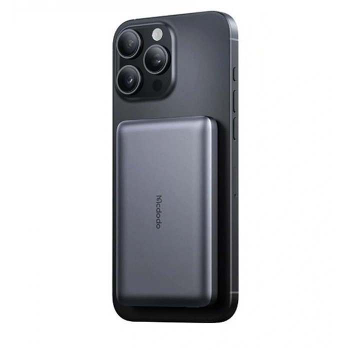 MCDODO MC-4651 10000mAh 20W Metal Ultra İnce Manyetik Kablosuz Powerbank - Siyah