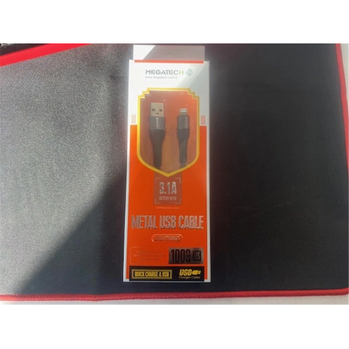 Megatech Data Kablosu Hasır 3.1 Amper İos Gri