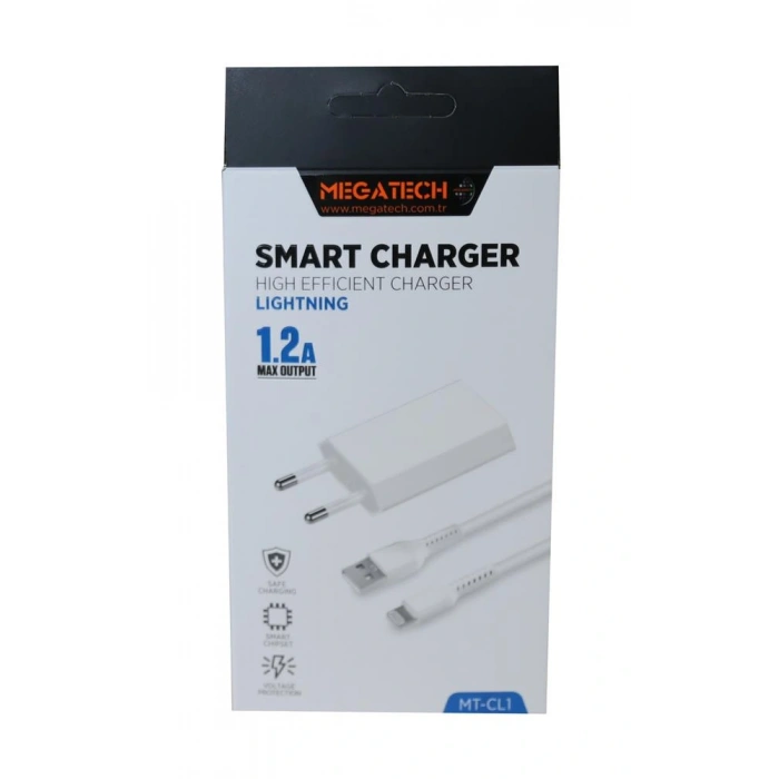 Megatech MT-Cl1 1.2ın Usb Ev Şarj Kafa+Iphone Kablo
