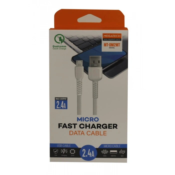 Megatech Mt-dm2mt 2.4a Micro 2mt Data Şarj Kablosu
