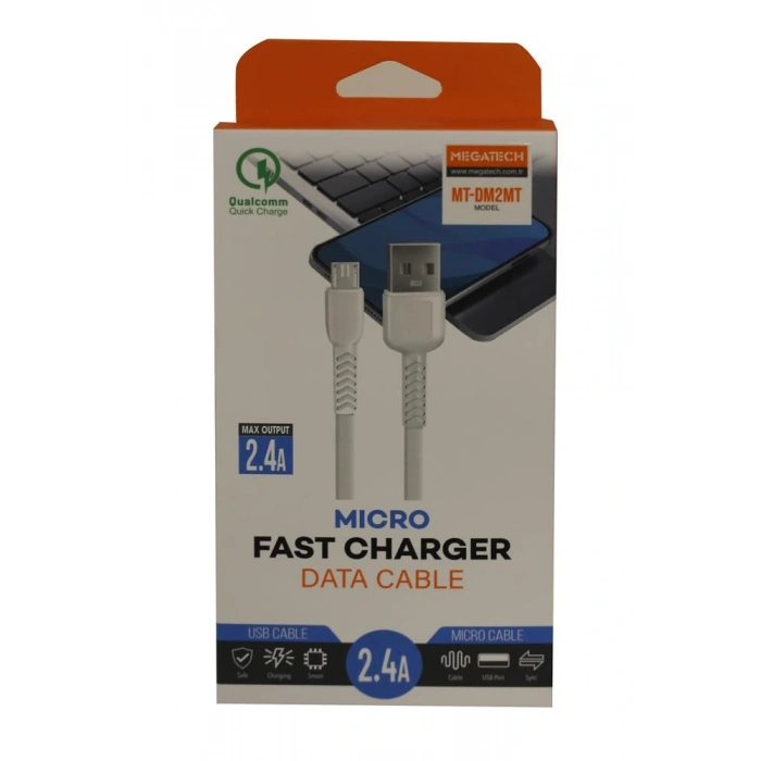 Megatech Mt-dm2mt 2.4a Micro 2mt Data Şarj Kablosu