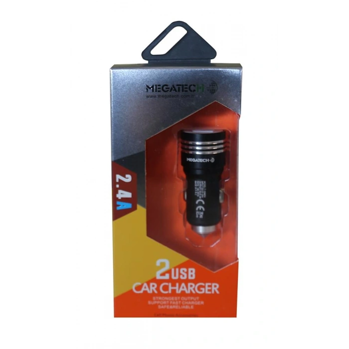 Megatech T05-m24 Renkli 2.4a 2usb Çelik Araç Şarj Aleti