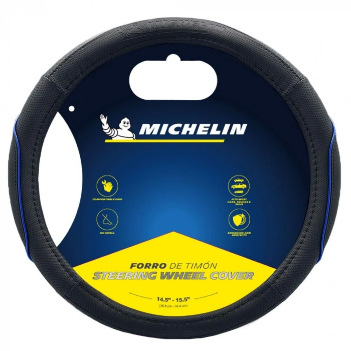 Michelin Mc1003naz Premium Suni Deri Direksiyon Kılıfı Mavi