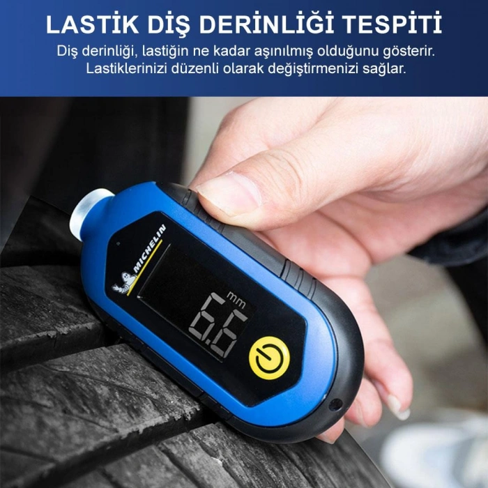 Michelin Mc27001 3,6v Li-ion 150psı Şarjlı Dijital Lastik Basınç Ve Derinlik Ölçer
