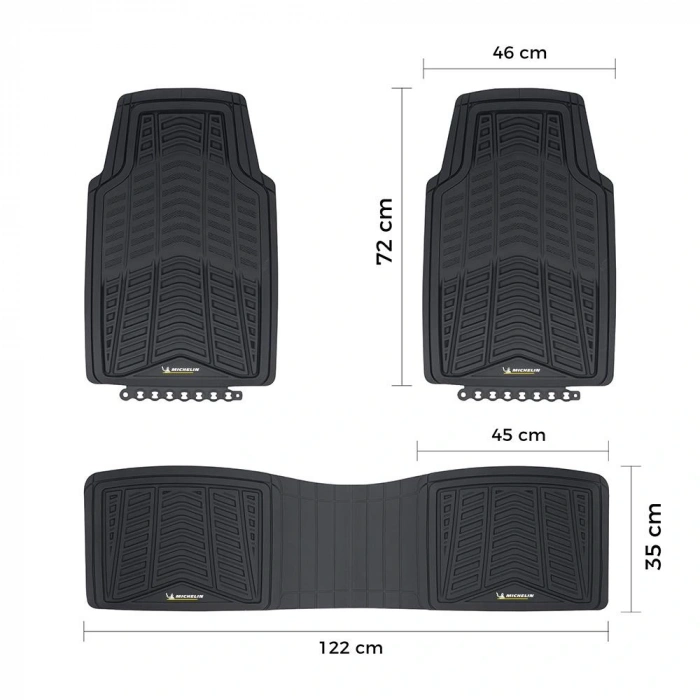 Michelin Mc33863 Tüm Araçlara Uyumlu 3 Parça Üniversal 3d Havuzlu Oto Paspas