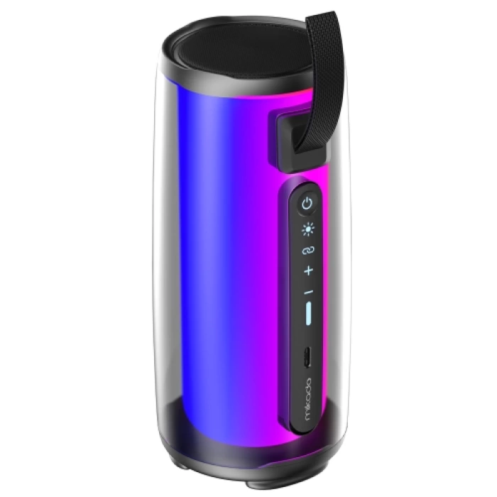 MIKADO MD-17BT, CAPELLA, 10W, Taşınabilir, USB/AUX/BT/TF, RGB Işıklı, Transparan, 1800mAh, Mikrofon, Karaoke, Bluetooth Speaker,