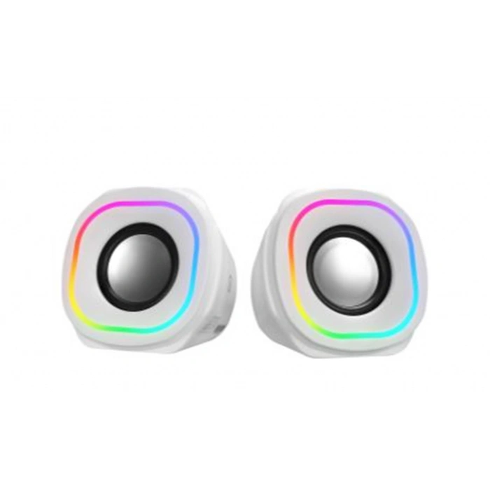 Mikado Md-180 2.0 3w-2 Beyaz Rgb Aydınlatmalı Usb + 3.5mm Usb 5v Speaker Hoparlör