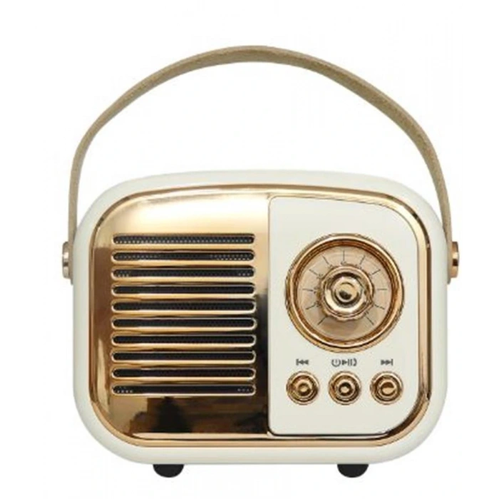 Mikado Md-24bt Echoes 3w 800mah Beyaz Usb+tf Kart+bluetooth Destekli Klasik Retro Müzik Kutusu