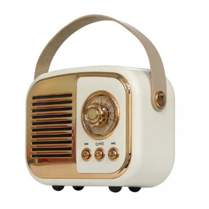 Mikado Md-24bt Echoes 3w 800mah Beyaz Usb+tf Kart+bluetooth Destekli Klasik Retro Müzik Kutusu