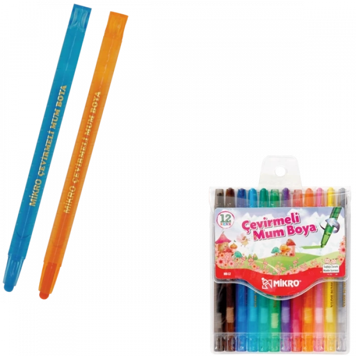 Mikro Pastel Boya Mum Çevirmeli 12 Renk Mb-12