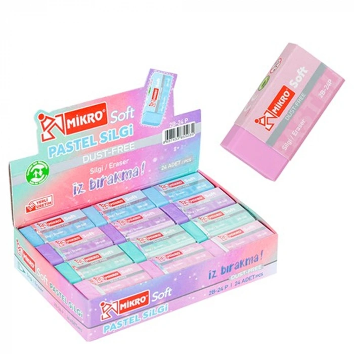 Mikro Silgi Soft Pastel 2b-24p