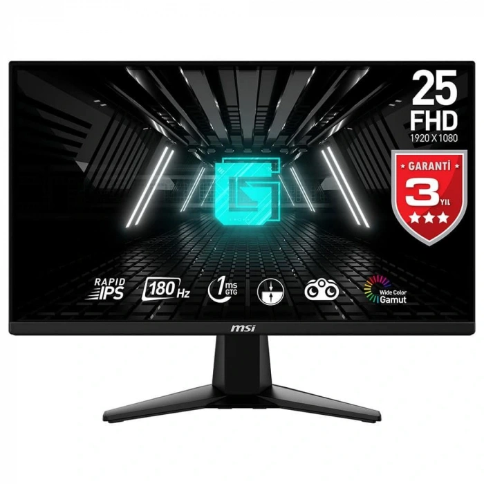 Msı 24.5 G255f 1920x1080 (fhd) 16:9 Flat Rapıd Ips 180hz 1ms Freesync Gamıng Monıtor