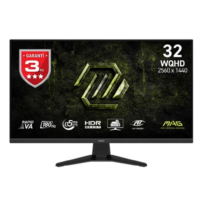 Msı 31.5 325Qf E18v 180hz 0.5ms 2k 2560x1440 (wQhd) 16:9 Flat Rapid Va Adaptive-sync Gaming Monitor