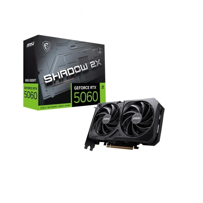 Msi Geforce Rtx5060 8gb Shadow 2x Gddr7 128bıt Dx12 Gaming Ekran Kartı Çift Fanlı Soğutma