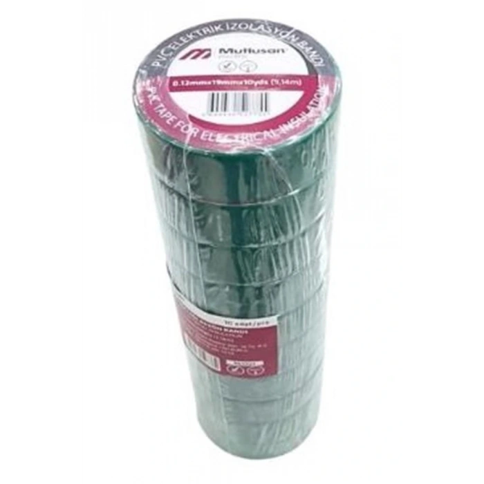 Mutlusan 10-19 İzole Bant 10lu(Elektrik Bant) Yeşil 065133151019