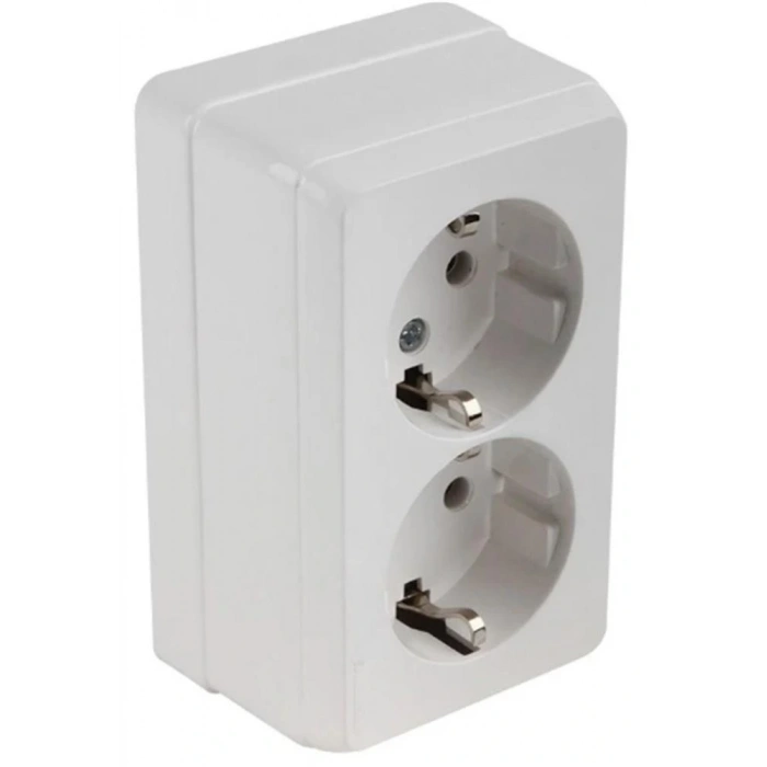 Mutlusan Bron Sıva Üstü İkili Topraklı Priz Beyaz (2160 202 0201)