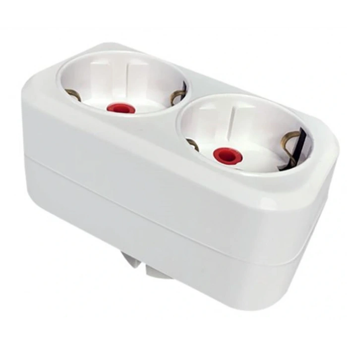 Mutlusan İkili Topraklı Fiş-Priz Düz Tip Beyaz (001 170 033006 00 00)