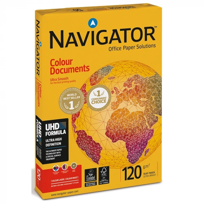 Navigator Gramajlı Fotokopi Kağıdı Colour Documents 250 Li A4 120 Gr Beyaz