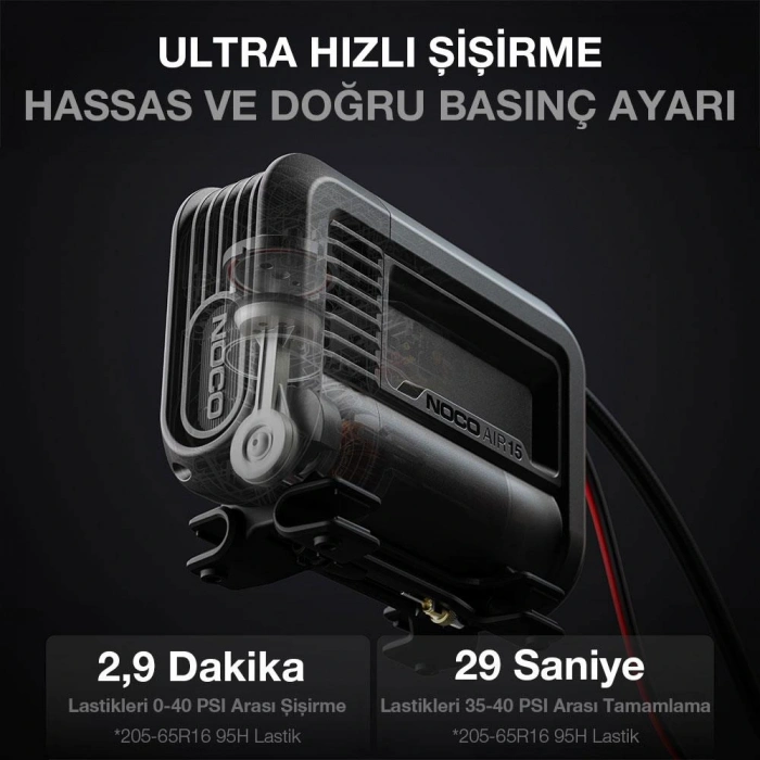 Noco Aır15 12volt 80 Psı Ayarlanabilir Dijital Basınç Göstergeli Profesyonel Lastik Şişirme Pompası